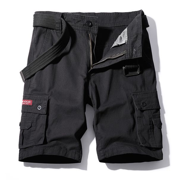 Men's Clothing Work Shorts Men Summer New Style Washed Solid Color Multi Pocket Casual Pants Pure Cotton Six Point Sports Men's Pants_viptrois.com