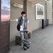 Men's Clothing Summer And Autumn Gradient Color Washed Design Retro Distressed Denim Vest Jacket Pleated Textured Sleeveless Jacket_viptrois.com
