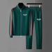 Men's Clothing Casual Stand Collar Zipper Sweatshirt Cardigan Jacket Two Piece Set_viptrois.com
