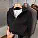 Men’s Double-Zip Knit Cardigan – Reversible High Neck Thickened Pullover (M-XXXL, Beige/Grey/Black/Brown)_viptrois.com