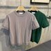 Men's Clothing T Shirt Solid Color Vertical Stripes Breathable Short Sleeve Knit T-Shirt - Solid & Striped Casual Round Neck Tee For Summer_viptrois.com