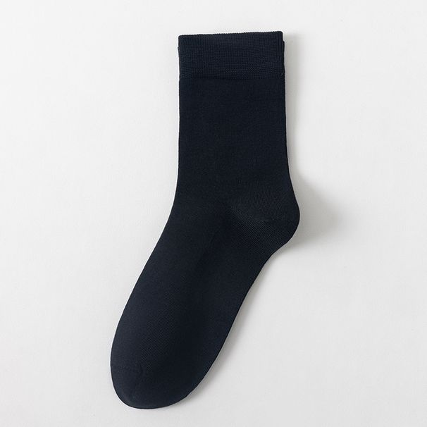 Everyday Socks Cotton Spring And Autumn Pure Cotton Men's Socks Mid Tube Cotton Socks Business Deodorant Sweat Absorbent Antibacterial Solid Color_viptrois.com