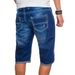 Men's Slim Fit Denim Shorts Trendy Style With Whiskers Casual Washed Five Point Pants Style_viptrois.com