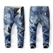 Large Size Men's Clothing Spring And Summer Broken Trendy Brand Jeans Men's 9 Points Plus Fat, Large Size Broken Nine Points Jeans Men's Thin_viptrois.com