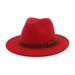 British style brown tassel jazz hat retro Panama hat wool felt hat classic hat_viptrois.com