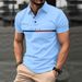 Men's Stripe Print Polo Shirt - Breathable Short Sleeve Casual Top With Button Collar, Lightweight & Comfortable For Summer_viptrois.com