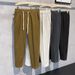 Men's Clothing Men's Style Casual Trousers Slim Fit Woolen Loose Straight Leg Pants Autumn Winter Trendy 9/10 Length_viptrois.com