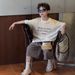 Heitaoqi 2025 New Summer Boys Korean Loose Spray Paint Old Short Sleeved T Shirt Children's Summer Clothes_viptrois.com