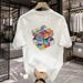 Men's Clothing Cotton Colorful Rubik's Cube Printed Short Sleeved T Shirt Casual Loose Men And Women Couple Trendy Round Neck Versatile Top_viptrois.com