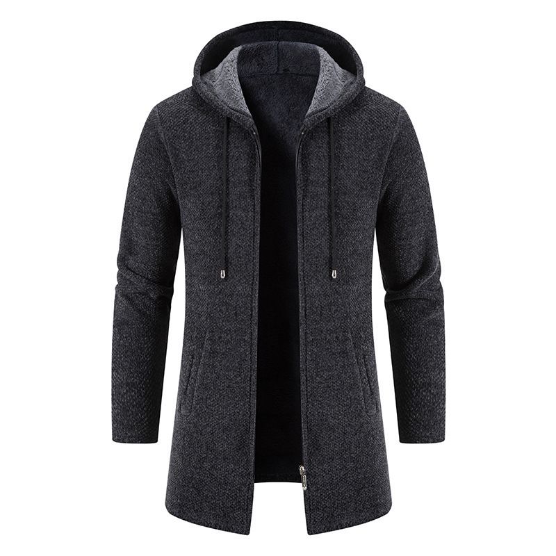 Men's Oversized Hooded Sweater Coat - Longline Knit Cardigan With Casual Streetwear Style (Available In 5 Colors & Plus Sizes)_viptrois.com