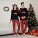 Christmas Santa Claus Snowman letters Christmas family suit printed homewear pajamas_viptrois.com