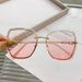 Women's Glasses new blush glasses female internet celebrity same style trimmed sunglasses trendy large frame plain gradient color sunglasses_viptrois.com