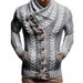 Loom 2024 New High Collar Horn Leather Button Knitted Fashion Cardigan Men's Sweater_viptrois.com