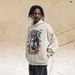 Fashion Style Fleece-lined 430g Plaster Angel Print Hoodie, Loose Casual American-style Sweatshirt_viptrois.com