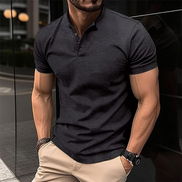 Summer Lightweight Lapel Polo Shirt Men's Short Sleeve Cotton Breathable Fashion Slim Fit Polo Shirt Male Fitness T-Shirt Trendy_viptrois.com