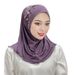 Women's Hijab Solid Color Elastic Geometric Cross Pattern Scarf Hat Baotou Hat Women Ethnic Hat_viptrois.com
