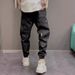 Men's Lightweight Cargo Jogger Pants Adjustable Drawstring Multi-Pockets Tapered Fit Casual Outdoor Wear Black Khaki_viptrois.com