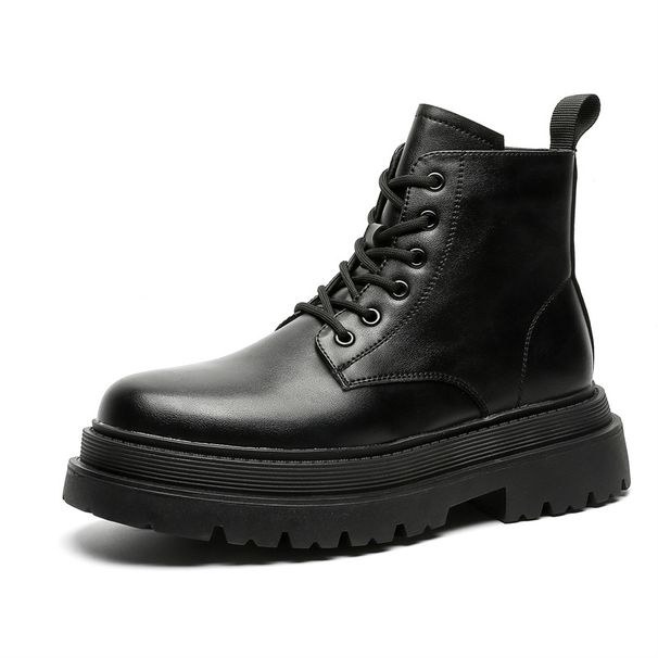 Men's Velvet Martin Boots, Locomotive Tooling, Thick-soled Heightening Boots, Darth Vader Medium Boots_viptrois.com
