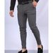 New Men's Solid Color Slim Fit Casual Trousers European And American Style Fashionable Business Pants With Pocket For Men_viptrois.com