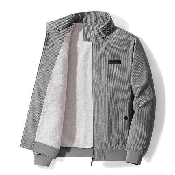 2025 Winter New Solid Color Corduroy Cotton Clothes Thickened Lamb Wool Fleece Jacket Thermal Jacket_viptrois.com