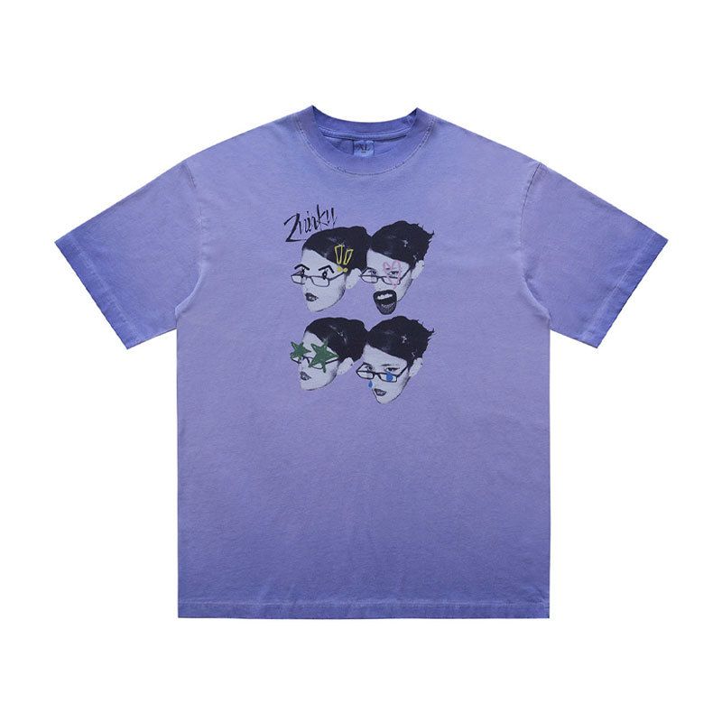 2026 American-style Washed Street Fashion Men's T-shirt With Text And Idea Print, Summer Edition_viptrois.com