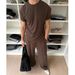 Men's Stylish Versatile Crew Neck T-Shirt Comfortable Breathable Soft Smooth High Quality Casual Two Piece Set_viptrois.com