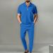 New High End Waffle Short Sleeved Zipper Top Short Sleeved Suit Casual All Match_viptrois.com