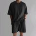 Men's Clothing New Summer Shorts Short Sleeved Men's Terry Casual Round Neck Sports Men's Two Piece Suit_viptrois.com
