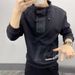 New winter casual small stand up collar slim fit thick hoodie fashionable short style base shirt long sleeved men_viptrois.com