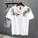 2025 Summer New T-shirt Men's Embroidery Short-sleeved Round Neck Loose Half-sleeved Casual Trendy Handsome Top_viptrois.com