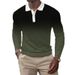 Men's & Women's Gradient Color Long Sleeve Polo Shirt - Fashionable Casual Wear For Autumn & Winter_viptrois.com