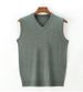 Wool Blend Vest Autumn New Casual V-Neck Solid Color Base Shirt Sweater Men's Clothing_viptrois.com