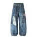 Men's Clothing Patch Digital Printing Scimitar Pants Men's Workwear Trousers Design Niche Silhouette Sickle Loose Wide Leg Pants Trend_viptrois.com