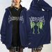High Street Gothic Butterfly Print Hooded Cardigan Sweatshirt Men's Fashion Loose Hip Hop Jacket_viptrois.com