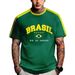 2024 Cross Border Hot Sale 3D Printed Unisex Fashion Retro Large Loose Brazil National Football Team T Shirt_viptrois.com