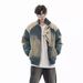 Men's Clothing retro denim stitching embroidery stand collar jacket cotton coat men and women autumn and winter new couple quilted jacket_viptrois.com