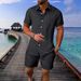 Men's Clothing Seaside Casual Fashion Shirt Lapel Short Sleeved Shirt Short Sleeved Suit_viptrois.com