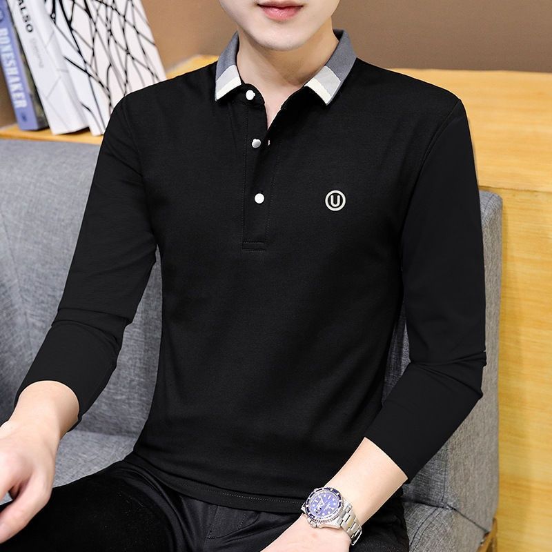 Pulse Men's Ice Silk T-Shirt For Spring And Autumn, Casual Polo Long Sleeve Thin Turn-Down Collar Trendy_viptrois.com
