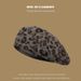 for Women Leopard Print Korean Versatile Artist Autumn Winter British Style Beret Pumpkin Hat_viptrois.com