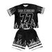 Men's Clothing 2 Pieces Summer Men's Summer Trend Casual Fashion Short Sleeve Shorts Set Letters And Numbers 77 Printing_viptrois.com