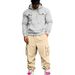 Men's Plus Size Velvet Hooded Sweatshirt And Sweatpants Set Heavy Workwear Outdoor Commuter Clothing Autumn Winter American Style_viptrois.com
