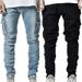 Men's Cargo Brand Slim Fit Skinny Jeans Korean Style Trendy Personality Jogger Ins Tight Pocket Pants_viptrois.com