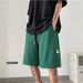 Men's Clothing Shorts Men's Summer Retro Heavy Drawstring Sports Pants Thin Breathable Straight Casual Five Point Pants_viptrois.com