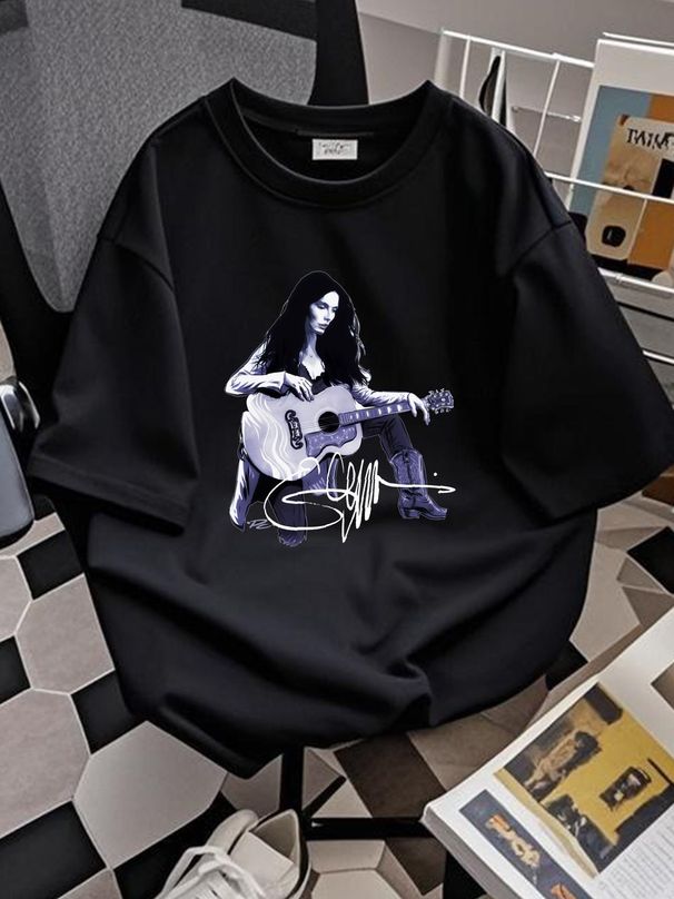 Hot Emmylou Harris Cotton Gift For Fan Black S-2345XL Unisex T-Shirt TMD516 Slightly Homme Streetwear Fashion Comfortable Stretched Stylish_viptrois.com