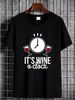 Its Wine A Clock Wine Unisex T-shirt Soft Graphic Fashion Slightly Top For Everyday Wear Designer Clothes Stretched Versatile Summer Homme_viptrois.com
