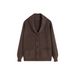 Foreign Trade Retro British Style Men's Solid Color Turn-Down Collar V-Neck Long Sleeve Knitted Sweater Jacket_viptrois.com