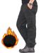 Men's clothing with fleece thickened multi-pocket cargo pants Men's pants outdoor casual pants loose and warm_viptrois.com