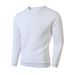 Men's Slim-Fit Crewneck Sweatshirt - Long Sleeve Casual Pullover With Checkered Pattern (White, Black, Army Green, Khaki, Dark Gray)_viptrois.com