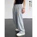 Men's Clothing Men's Casual Wide Leg Sweatpants High Street Loose Fit Joggers Straight Leg Trousers For Streetwear Comfortable Polyester Pants_viptrois.com