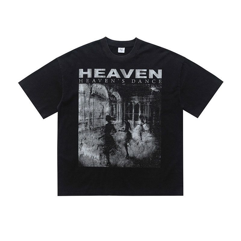 Trendy Brand 300g Washed T-shirt With American Vintage Texture And Unique Print_viptrois.com